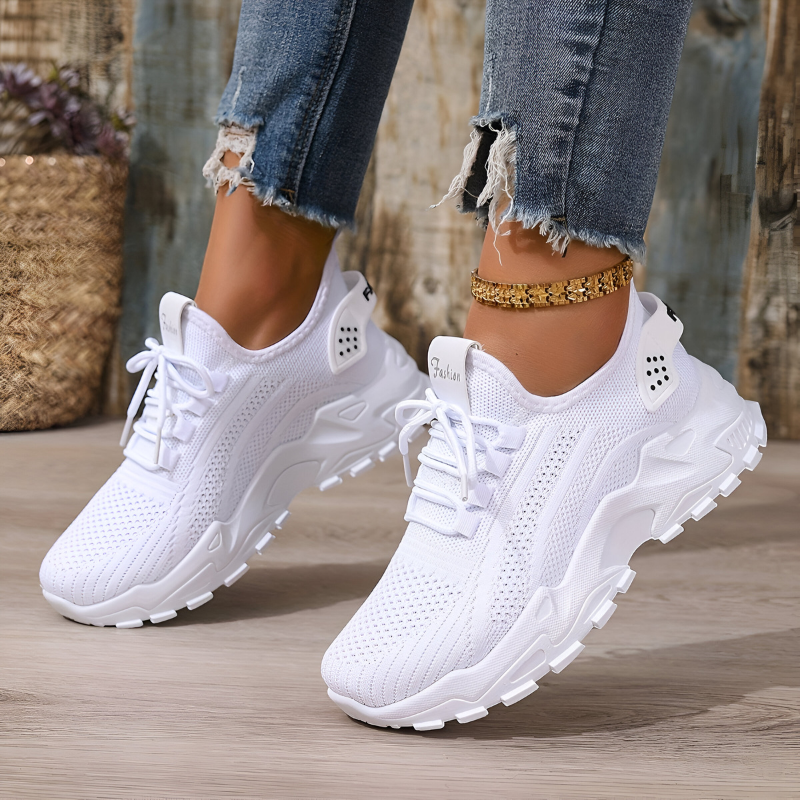 Dames sneakers met ademend mesh en dikke zool – comfortabele en trendy sportschoenen voor dagelijks gebruik in diverse uitvoeringen