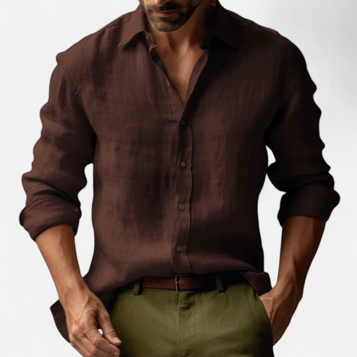 Heren linnen overhemd in diverse kleuren – luchtig zomerhemd met lange mouwen en casual fit