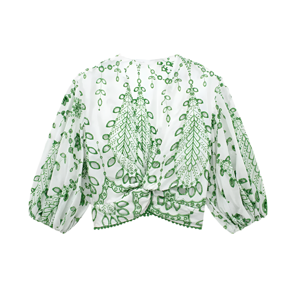 Dames Zomerset met Blouse en Korte Broek Luchtige Stoffen met Geborduurde Print en Boho Details