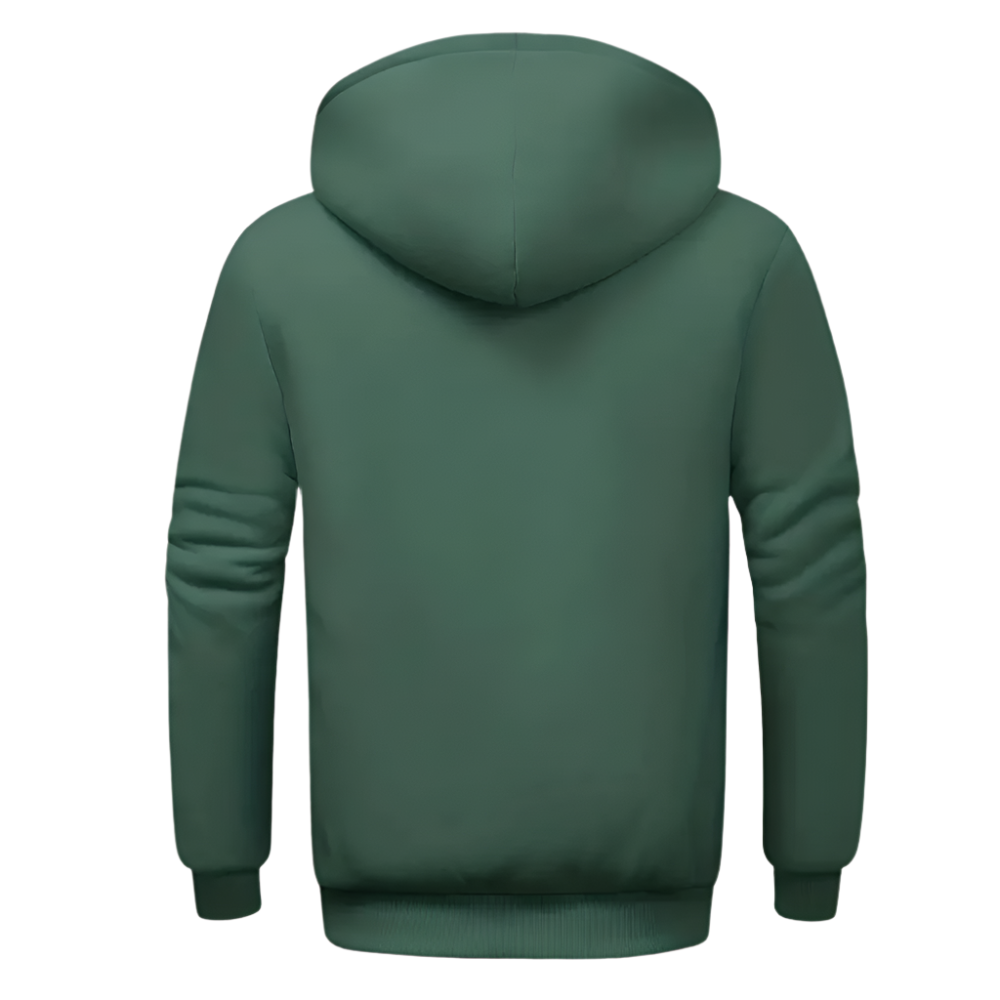 Heren Hoodie met Rits en Warme Fleecevoering Sweatvest met Capuchon en Steekzakken