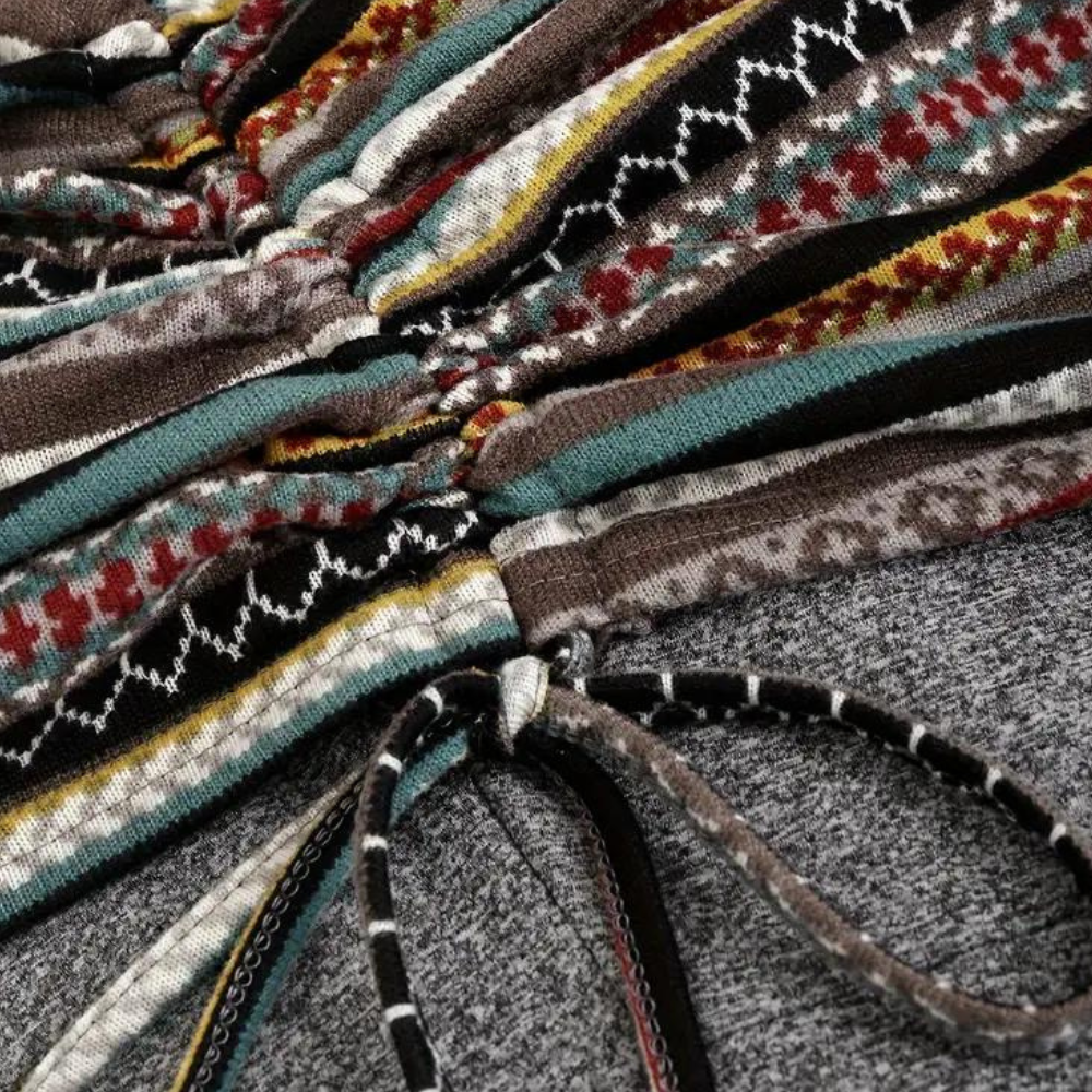 Dames off-shoulder midijurk met Aztec printdetails in zwart Stijlvolle eyecatcher voor elke gelegenheid