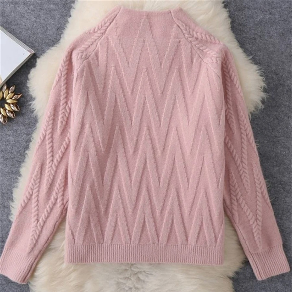 Dames Lounge Set van Zachte Breistof met Trui en Wijde Broek Comfortabel en Stijlvol Thuis of Casual