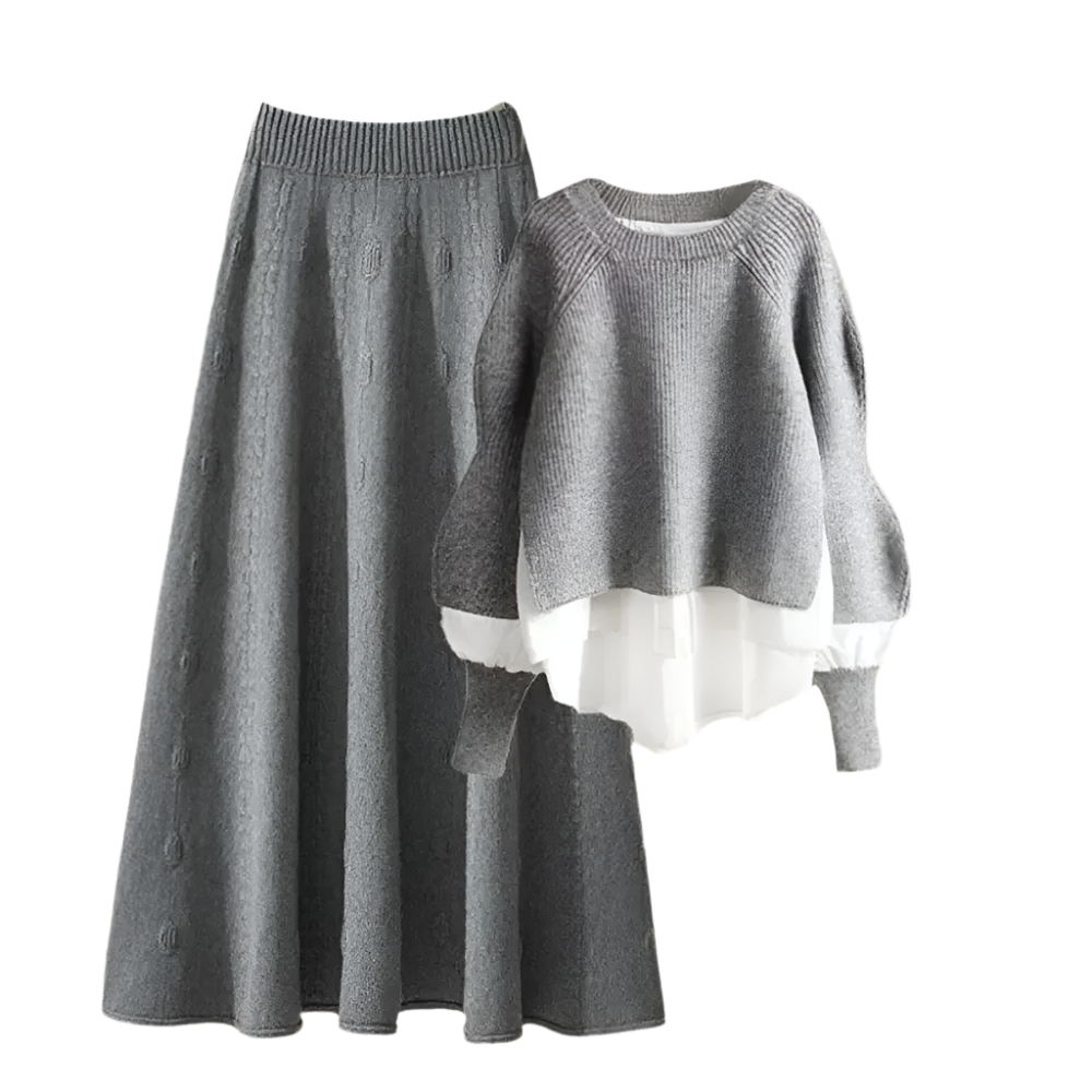 Yasmina - Elegante gebreide trui en rok voor dames