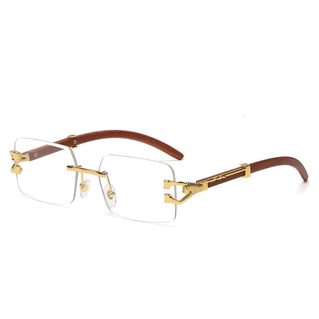 Unisex Zonnebril met Gekleurde Glazen en Goudkleurig Montuur UV400 Bescherming en Luxe Randloos Design