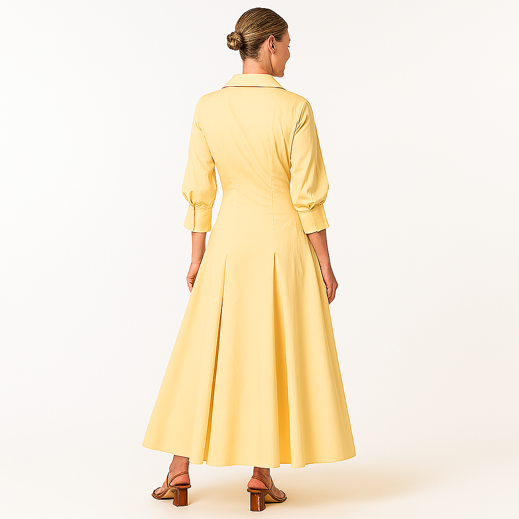 Lange dames zomerjurk met V-hals en plooien in diverse kleuren luchtige maxi jurk voor vakantie, diner of een stijlvolle dag in de zon