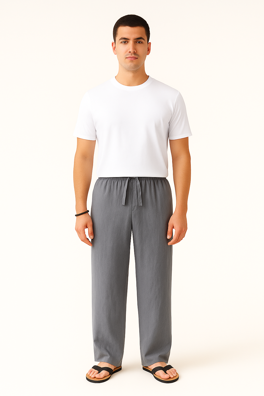 Heren linnen broek met rechte pijpen luchtige zomerbroek voor casual en nette momenten