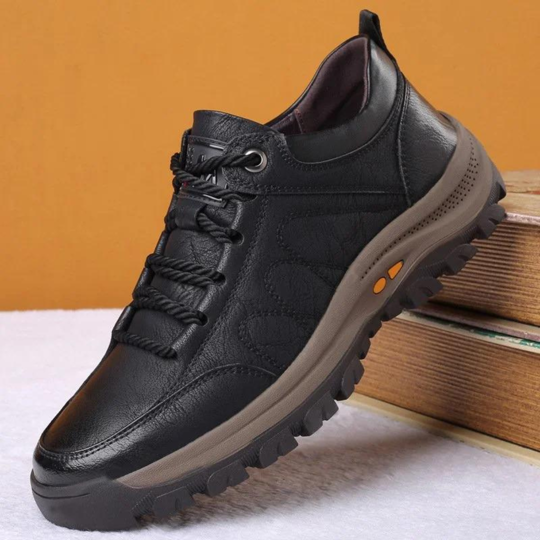 Heren Wandelschoenen van Leer met Gripzool Comfortabele Outdoor Sneakers voor Dagelijks Gebruik