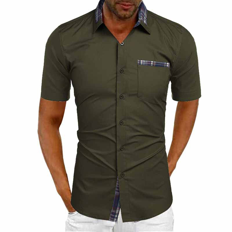 Heren zomers overhemd met korte mouwen en geruit detail in diverse kleuren luchtige stijl voor vakantie en vrije tijd