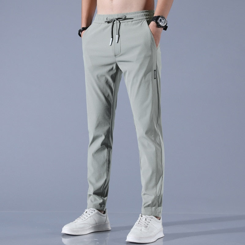 Heren nette slim fit broek met elastische taille – comfortabele casual broek voor werk en vrije tijd