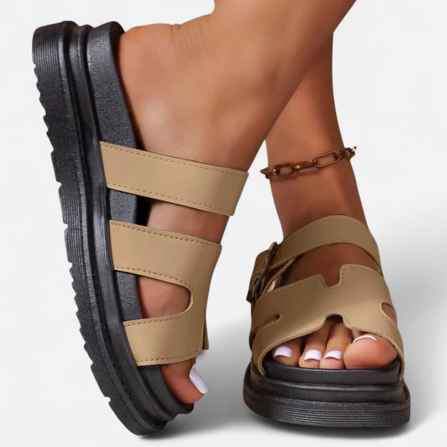 Dames sandalen in diverse kleuren – trendy sandalen met brede banden en chunky zool