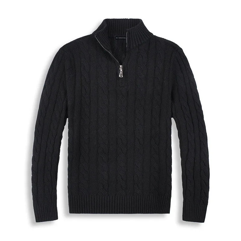 Heren trui in diverse kleuren – warme kabeltrui met halve rits en tijdloos design