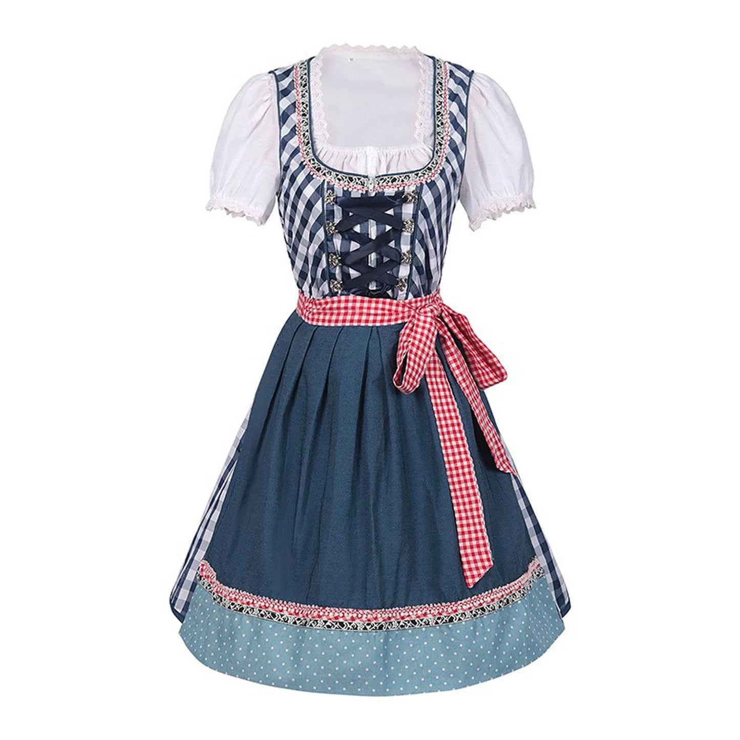 Dames Oktoberfest jurk met klassiek schortdetail in diverse stijlen