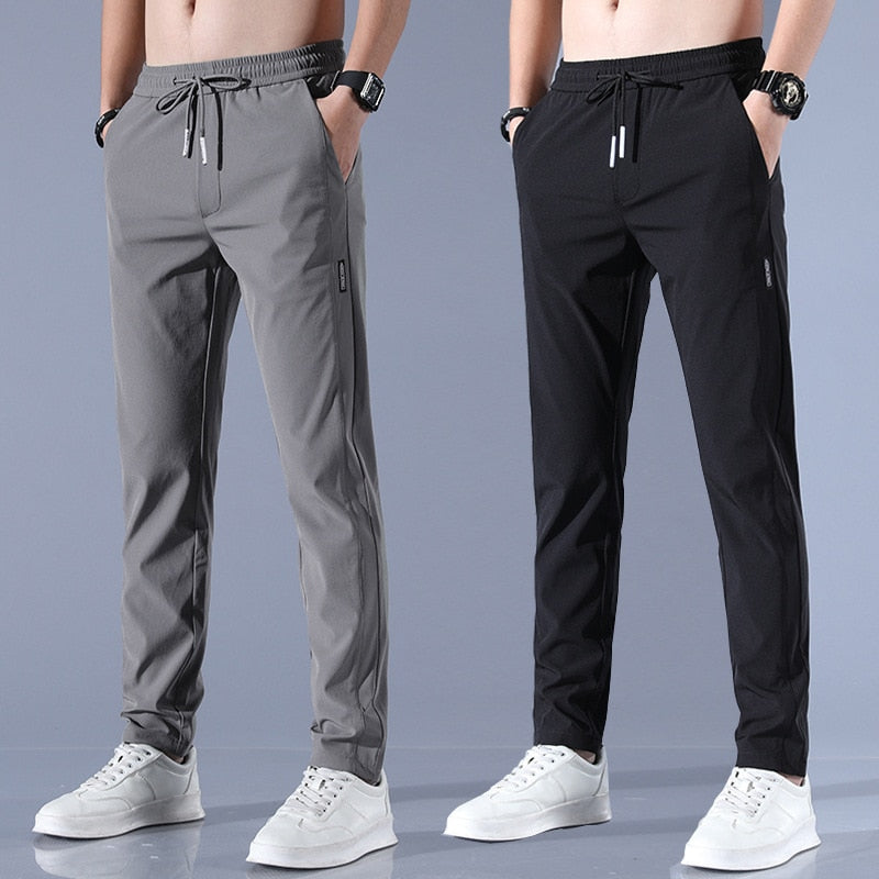 Heren nette slim fit broek met elastische taille – comfortabele casual broek voor werk en vrije tijd