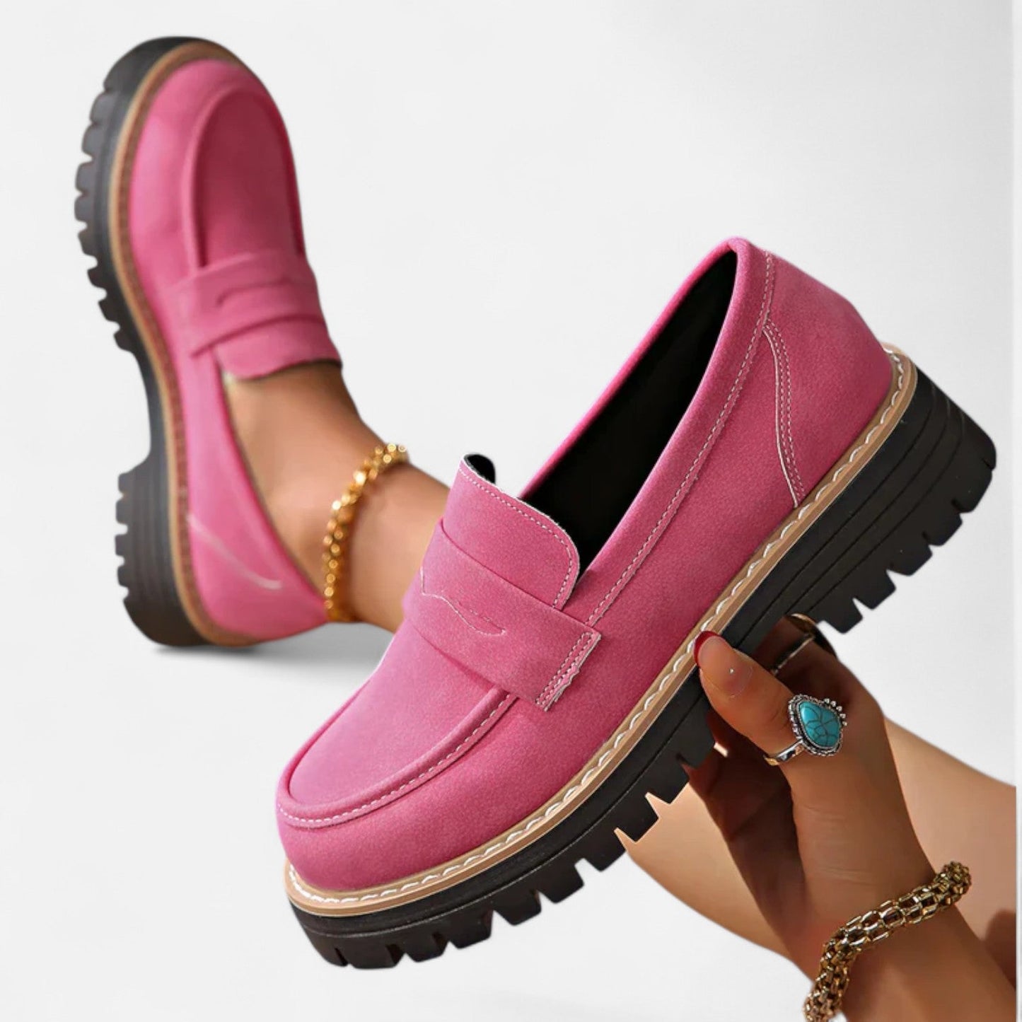 Dames loafers in diverse kleuren – trendy instappers met chunky zool en tijdloos design