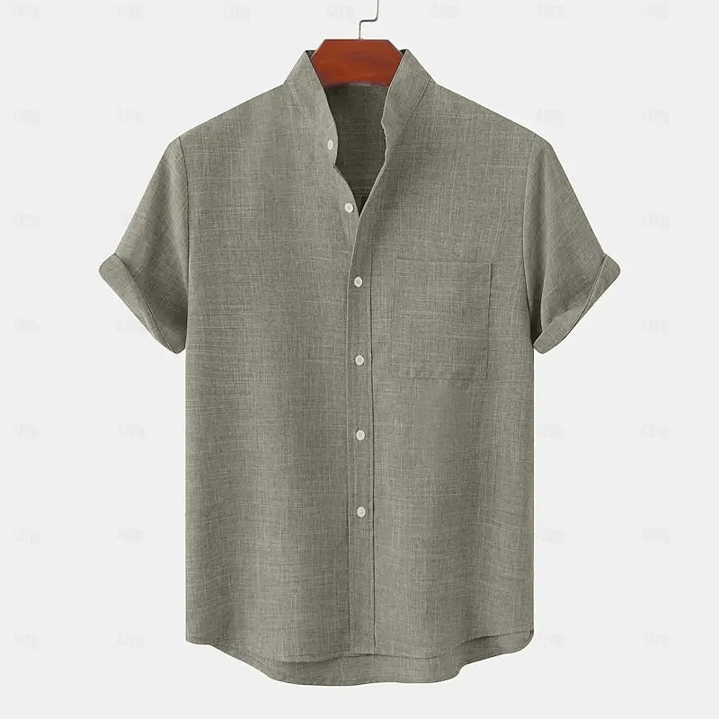 Heren linnen zomer shirt met korte mouwen Ademend en stijlvol voor casual én nette gelegenheden
