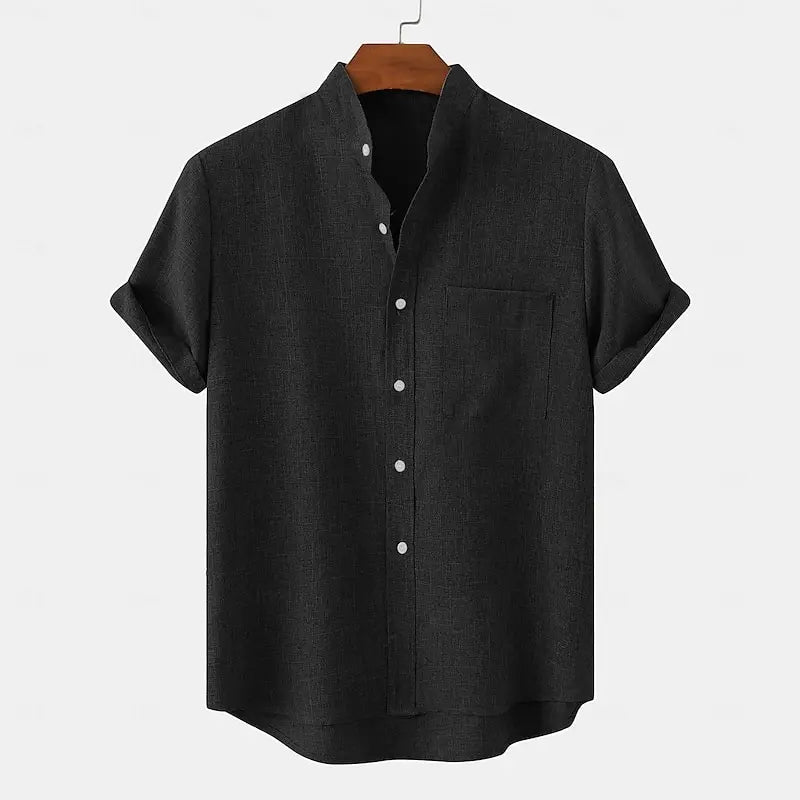 Heren linnen zomer shirt met korte mouwen Ademend en stijlvol voor casual én nette gelegenheden