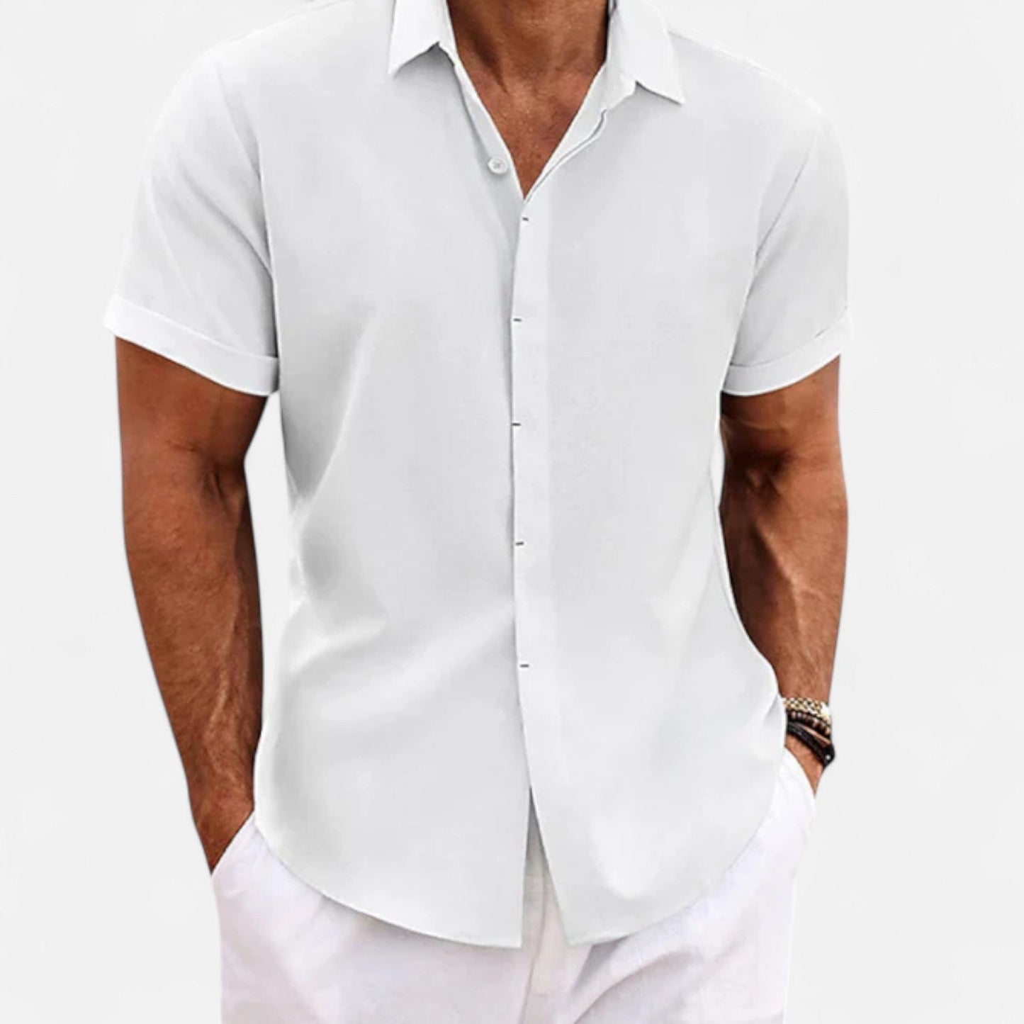Heren linnen overhemd in diverse kleuren – luchtig zomerhemd met korte mouwen en casual fit