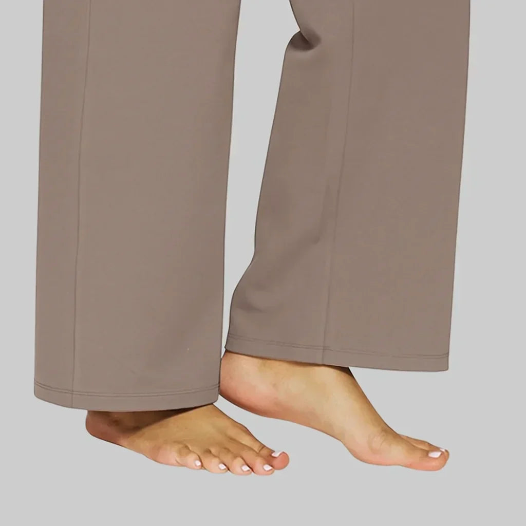 Dames nette broek met wijde pijpen – comfortabele stretch pantalon voor werk, reizen en vrije tijd in diverse kleuren