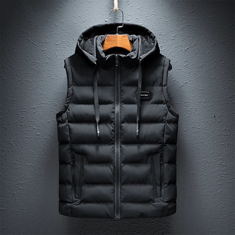 Heren gewatteerde bodywarmer met capuchon – warme en lichtgewicht tussenlaag voor herfst en winter