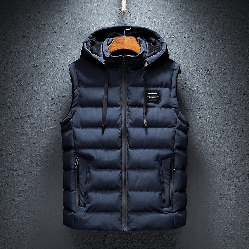 Heren gewatteerde bodywarmer met capuchon – warme en lichtgewicht tussenlaag voor herfst en winter