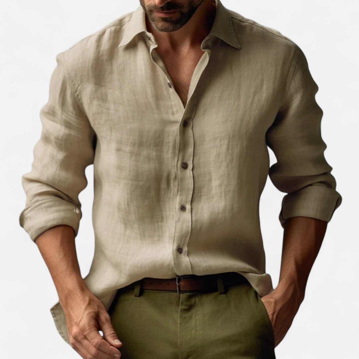 Heren linnen overhemd in diverse kleuren – luchtig zomerhemd met lange mouwen en casual fit