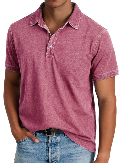 Heren polo met casual denim-look in diverse kleuren – ideaal voor lente en zomer