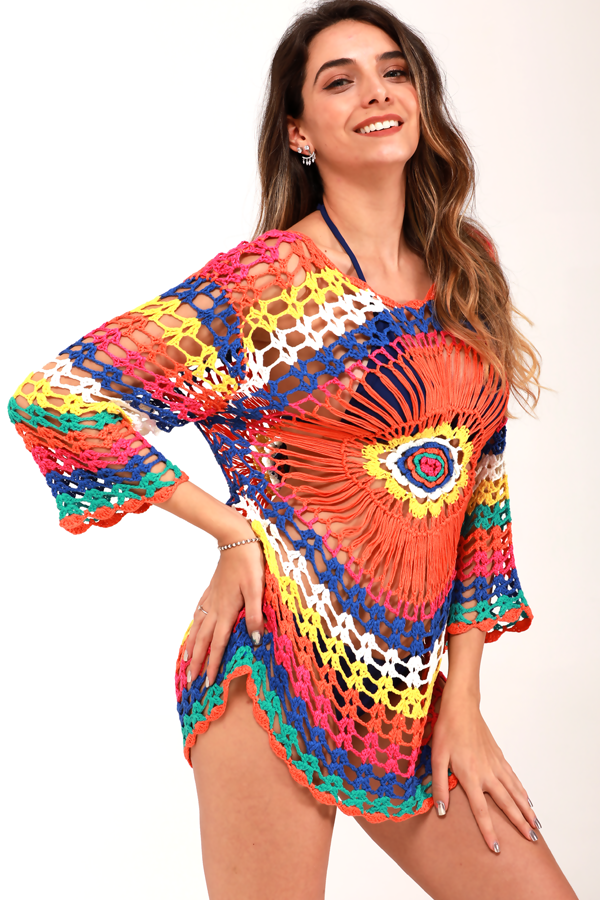 Dames gehaakte bikini cover-up met boho uitstraling – verkrijgbaar in diverse kleuren