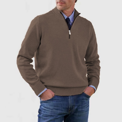 Heren trui met halve rits en opstaande kraag in diverse kleuren – comfortabele knit voor werk & weekend