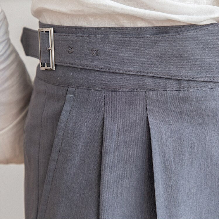 Elegante heren pantalon met hoge taille en plooien – nette zakelijke broek voor formele gelegenheden en stijlvolle outfits