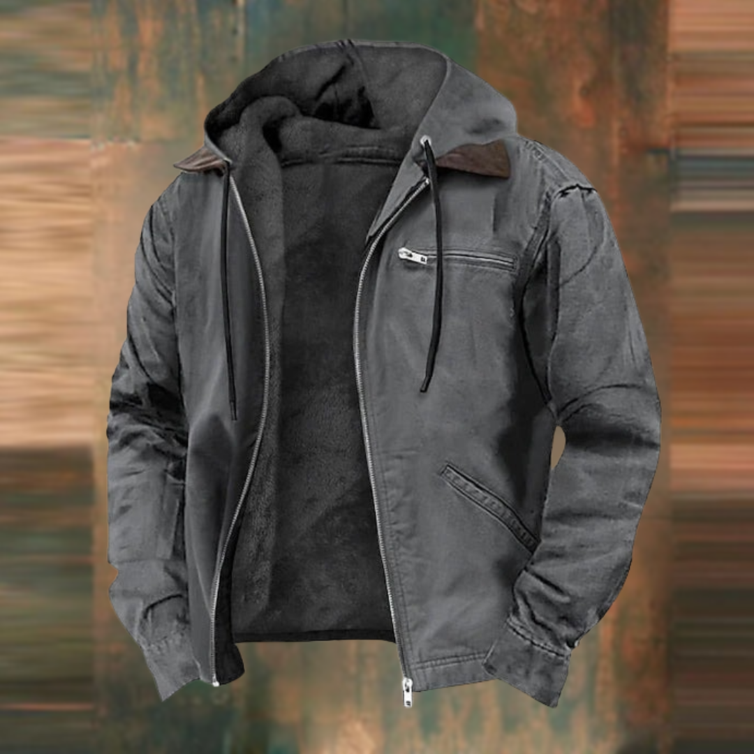 Heren Jas met Capuchon in diverse kleuren – Warme Tussenjas met Rits en Zakken voor Herfst en Winter