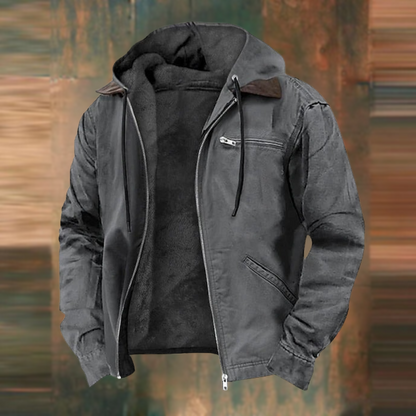 Heren Jas met Capuchon in diverse kleuren – Warme Tussenjas met Rits en Zakken voor Herfst en Winter