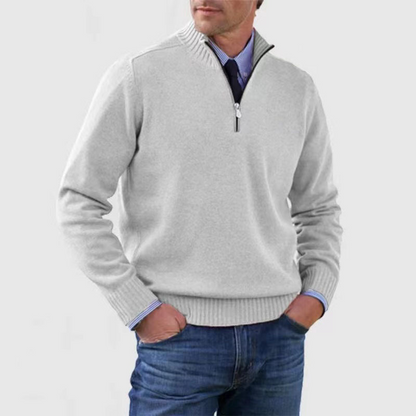 Heren trui met halve rits en opstaande kraag in diverse kleuren – comfortabele knit voor werk & weekend