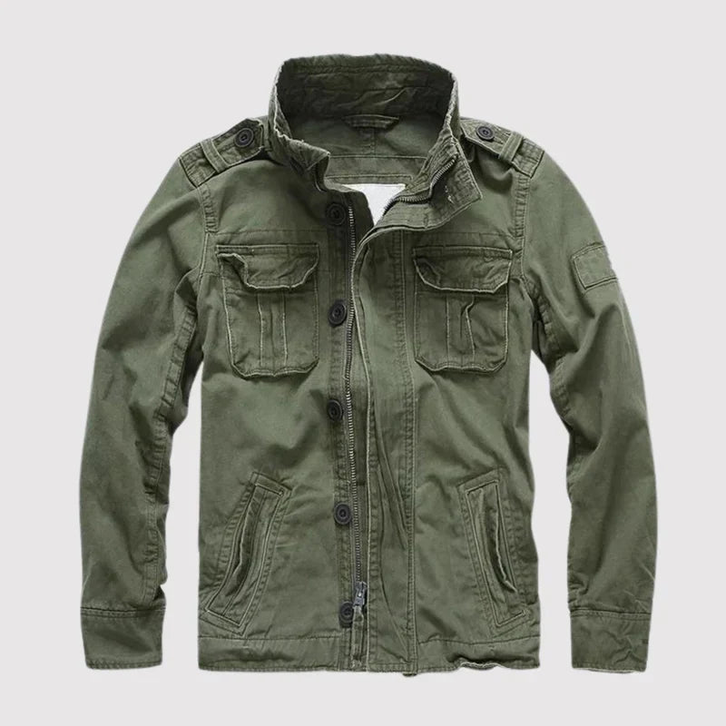Heren denim jas met retro look en praktische zakken – stijlvolle lichtgewicht jas voor alle seizoenen
