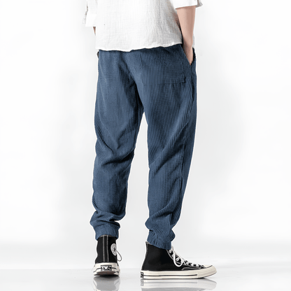 Heren Japanse stijl broek met relaxte pasvorm in diverse kleuren