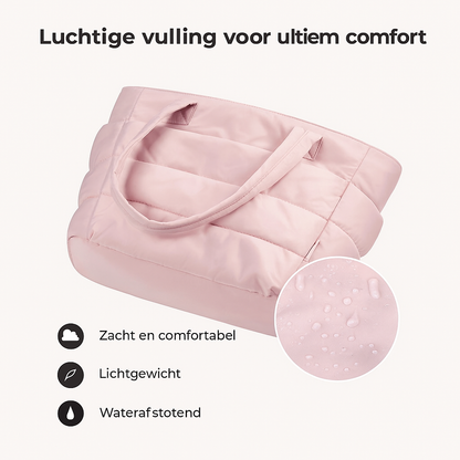 Dames shopper tas in diverse kleuren – ruime gewatteerde tote bag voor werk, school en reizen