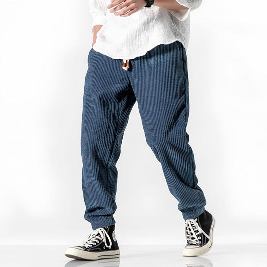 Heren Japanse stijl broek met relaxte pasvorm in diverse kleuren