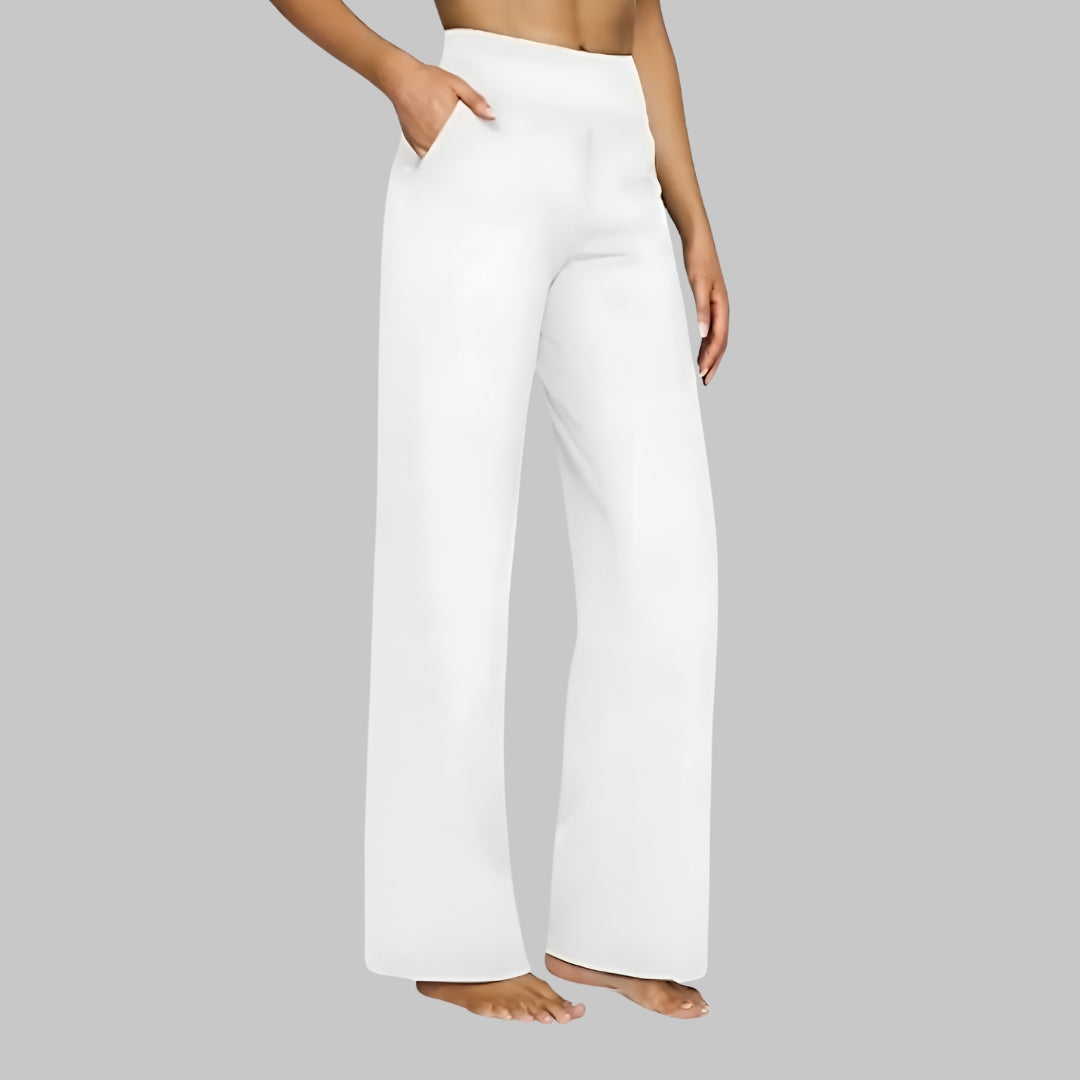 Dames nette broek met wijde pijpen – comfortabele stretch pantalon voor werk, reizen en vrije tijd in diverse kleuren