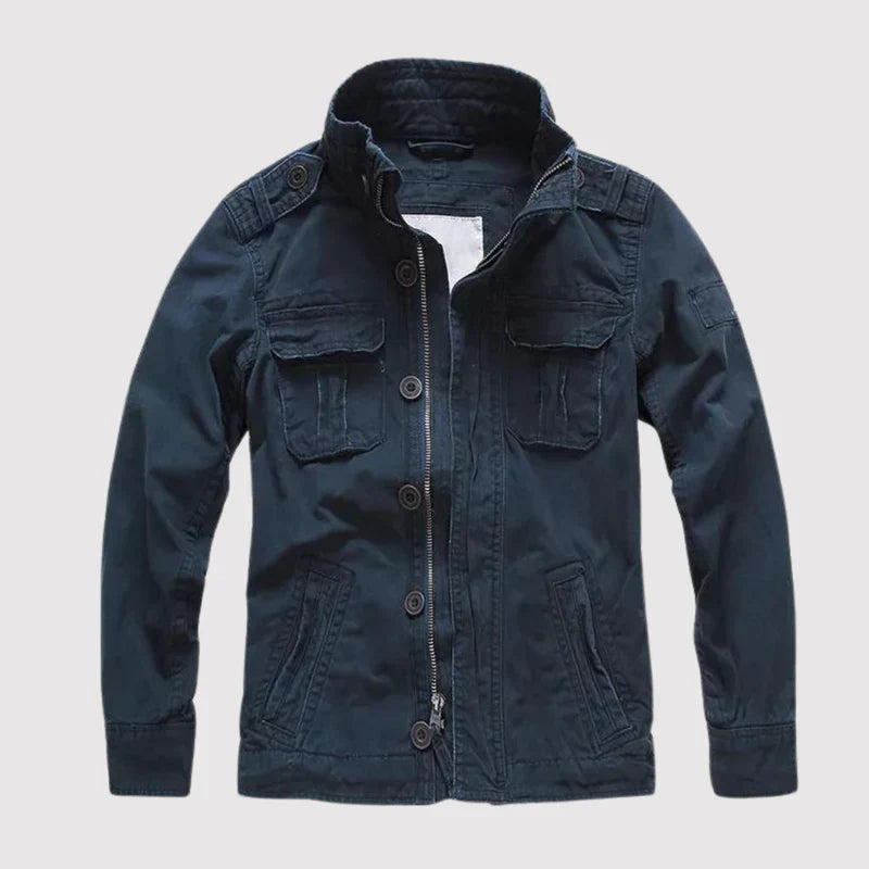 Heren denim jas met retro look en praktische zakken – stijlvolle lichtgewicht jas voor alle seizoenen