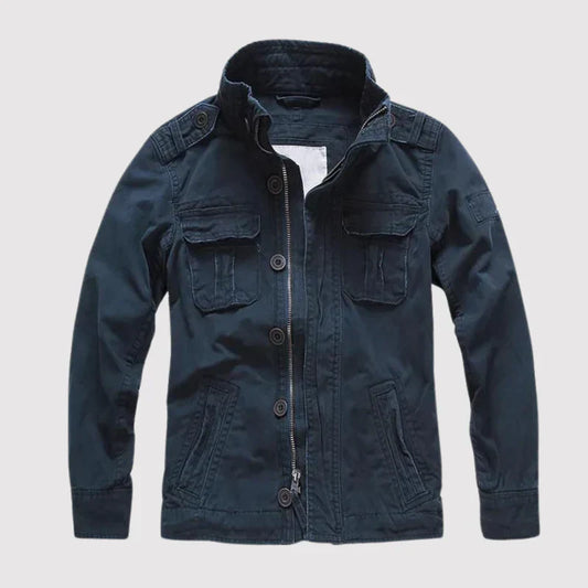 Heren denim jas met retro look en praktische zakken – stijlvolle lichtgewicht jas voor alle seizoenen