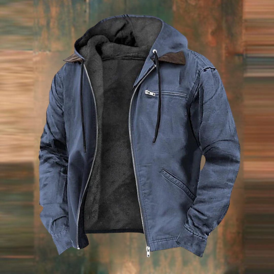 Heren Jas met Capuchon in diverse kleuren – Warme Tussenjas met Rits en Zakken voor Herfst en Winter