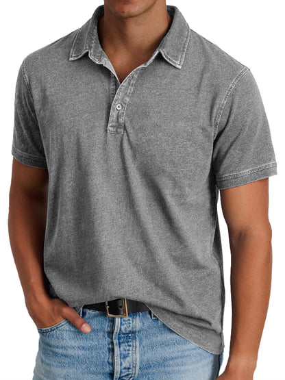 Heren polo met casual denim-look in diverse kleuren – ideaal voor lente en zomer