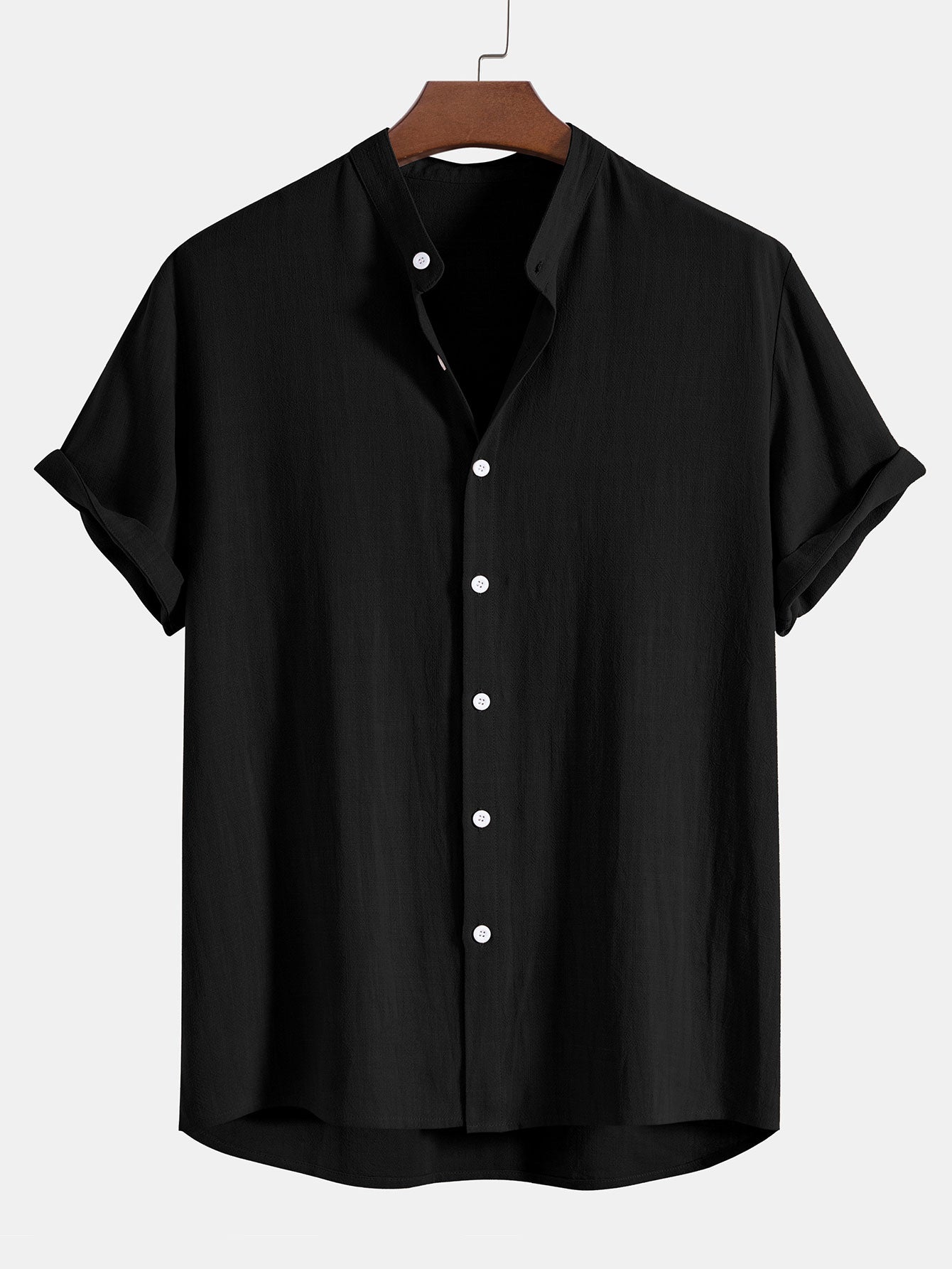 Heren overhemd in diverse kleuren – luchtig zomerhemd met korte mouwen en opstaande kraag