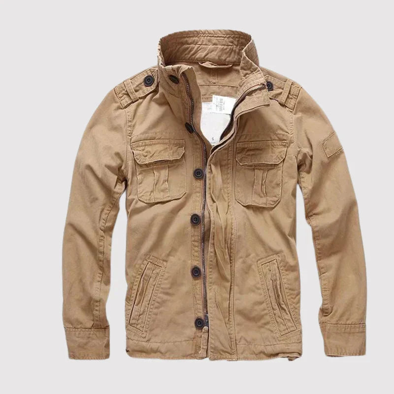 Heren denim jas met retro look en praktische zakken – stijlvolle lichtgewicht jas voor alle seizoenen