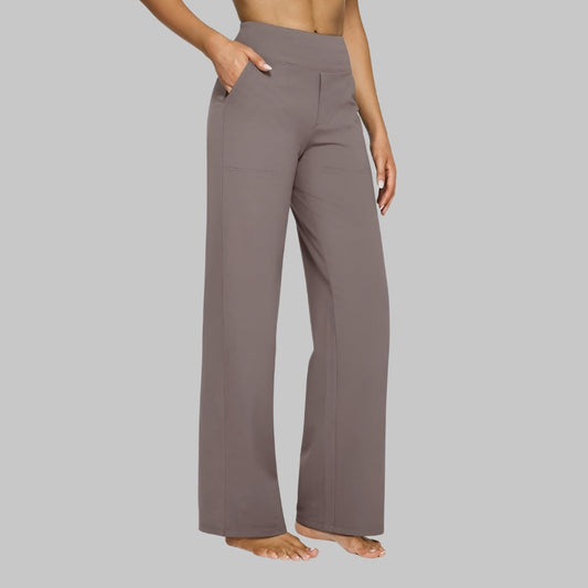 Dames nette broek met wijde pijpen – comfortabele stretch pantalon voor werk, reizen en vrije tijd in diverse kleuren