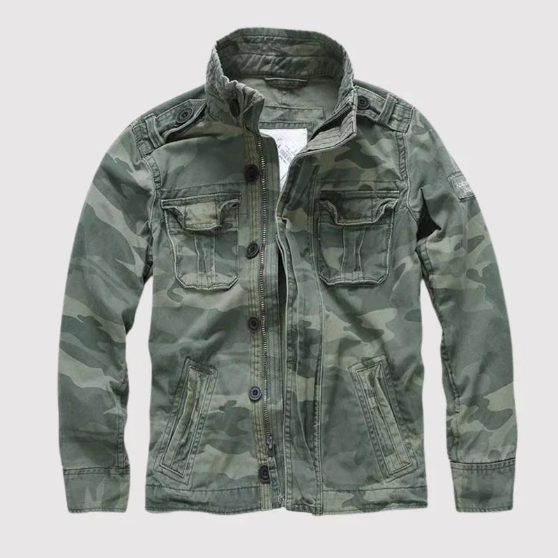 Heren denim jas met retro look en praktische zakken – stijlvolle lichtgewicht jas voor alle seizoenen