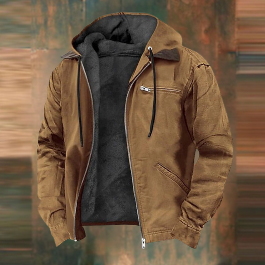 Heren Jas met Capuchon in diverse kleuren – Warme Tussenjas met Rits en Zakken voor Herfst en Winter