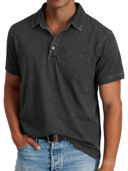 Heren polo met casual denim-look in diverse kleuren – ideaal voor lente en zomer