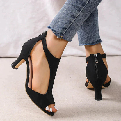 Dames elegante open hakken met uitsnede – comfortabele sandalen met hak voor feestjes, bruiloften en speciale gelegenheden
