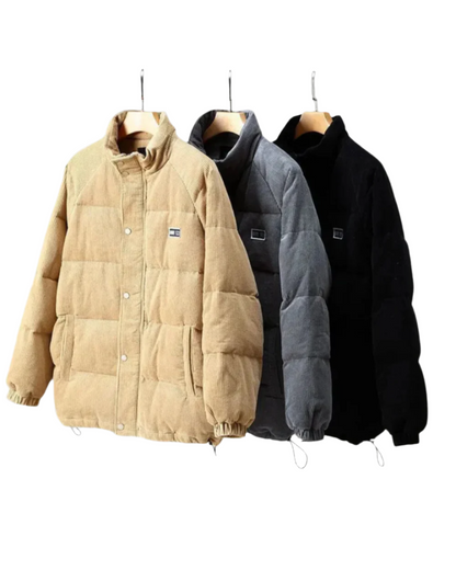 Heren gewatteerde jas met zachte fleece voering en casual outdoor stijl – comfortabele winterjas voor elke dag
