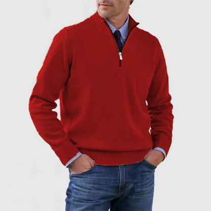 Heren trui met halve rits en opstaande kraag in diverse kleuren – comfortabele knit voor werk & weekend